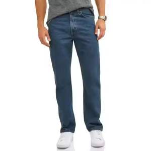 Jeans en denim pour hommes, style streetwear, coupe ample, tricot foncé, coupe droite, taille mi-haute, séchage rapide, pour le printemps, l'été, l'automne et l'hiver, vente en gros - Product Image 3