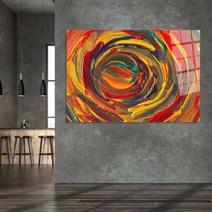 Vives spirales abstraites : Art mural moderne imprimé sur toile, ART SUR VERRE TÉRMÉRISÉ - Product Image 1