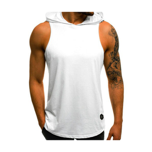 High Quality <b>Men's</b> <b>Sleeveless</b> Gym <b>Hoodie</b> Unique New Style with Custom Logo for Summer Low Price Made in Pakistan - Product Image 6