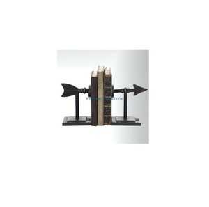 Newly Arrival Table Decoration Black Color Pure Iron Bookends Prime Quality Luxury Large Size <b>Arrow</b> Shape Desk Top Bookends - Product Image 1