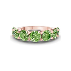 Petit diamant rond vert océan cultivé en laboratoire, 0,50 ct TW, or massif 14 carats, couleur vert océan, clarté VS, rangée de 5 diamants Coastal Row - Product Image 2