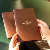 Penutup Menu A4 kulit PU asli awet (9x12 inci) untuk penggunaan Hotel & restoran oleh NJ
