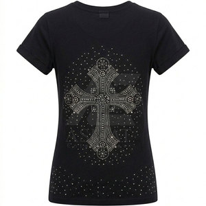 Women Rhinestone <strong>T</strong> <strong>Shirt</strong> <strong>Sparkly</strong> Crystal Graphic Short Sleeve Casual Summer Wear Rhinestone <strong>T</strong> <strong>Shirt</strong> - Product Image 6