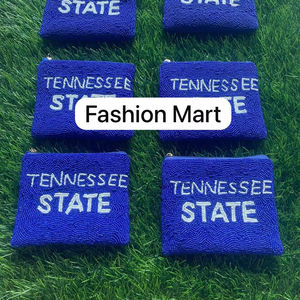 Mini porte-monnaie perlé de l'État du Tennessee le mieux noté Fermeture à glissière à motif brodé en toile élégante disponible à l'achat dès maintenant! - Product Image 1