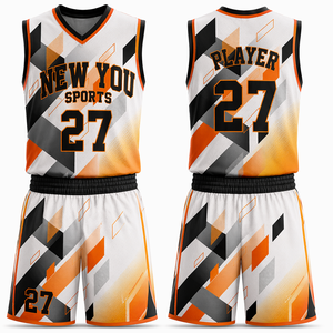 Ensemble d'uniformes de basketball personnalisés par transfert thermique – Maillot et short d'équipe personnalisables, rouge et blanc unis, respirants, séchage rapide, anti-UV, automne - Product Image 1