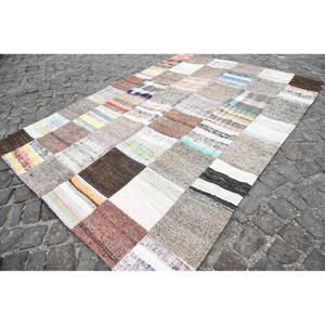 5.5x7.4 ft Rug, Turkish Vintage Rug, Patchwork <b>Brown</b> Animal Print Rug - Product Image 2