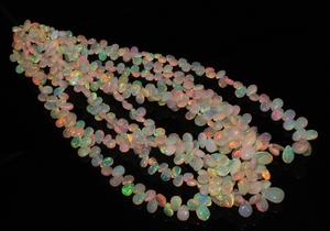 โอปอลเอธิโอเปียธรรมชาติทรงลูกแพร์เรียบและทรงหยดน้ำ สีขาว พร้อมใบรับรองจากผู้เชี่ยวชาญ สำหรับทำสร้อยคอ - Product Image 4