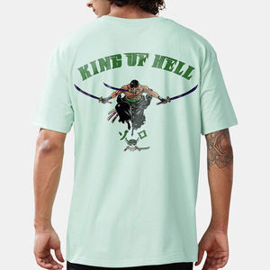 2024 camisetas informales sólidas personalizadas de alta calidad para hombres, camisetas de manga corta con estampado Digital, diseño frontal, transpirable, secado rápido, lona de 180g - Product Image 3