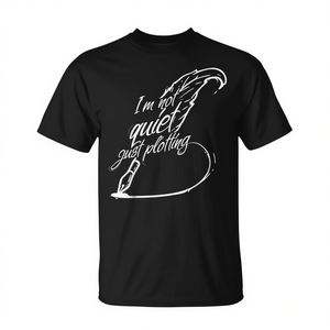 T-shirt humoristique pour écrivain introverti : Je ne suis pas silencieux, je suis simplement en train de réfléchir – Cadeau promotionnel pour les amoureux des livres - Product Image 2
