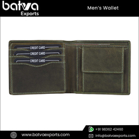 Dompet Lipat dua Vintage mewah terlaris pria, dompet gaya pendek ritsleting memblokir RFID kulit asli lapisan katun desain Bisnis