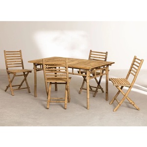 Juego de sillas plegables de bambú modernas personalizables, muebles para el hogar minimalistas ecológicos para dormitorio, comedor, sala de estar - Product Image 3