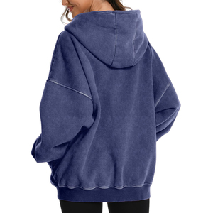 Sudadera con Capucha de Moda para Mujer, Estilo Urbano, 100% Algodón, con Cierre Frontal y Estampado Personalizado, Talla Grande, Nueva Colección 2026, Manga Larga - Product Image 2