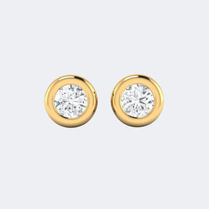 Pendientes de Diamantes Redondos de 0.25CTW con Engaste de Bisel, Oro de 14k, Diamantes Cultivados en Laboratorio, Color D, VVS, Joyería Minimalista para Mujer, Par - Product Image 6
