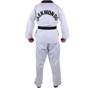 Meilleur vendeur, uniforme de taekwondo de couleur unie avec logo personnalisé, uniforme d'arts martiaux au tarif de gros - Product Image 3
