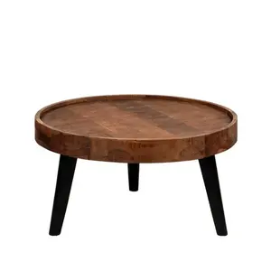 Modern Exquisite Elegant Mango <b>Wood</b> Coffee <b>Table</b> High Quality <b>Round</b> Indoor Office Furniture New Arrival Living Room Kitchen Set - Product Image 1