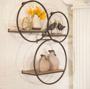 Metal and Wood Fancy Floating Wall <b>Shelves</b> Wall Mounted Storage <b>Shelf</b> for Home Hotels Living Room Kitchen Decor Made in India - Product Image 4