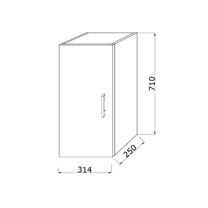 Mobile Bagno Sospeso Koricini Ravenna 31,5 cm in Rovere Bianco con Anta Singola e Maniglia Cromata - Product Image 4