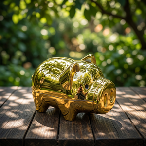 Tirelire décorative portable en plastique de haute qualité Lucky Gold pour adultes et enfants, décoration d'intérieur mignonne et cadeau porte-bonheur fabriqué en Corée - Product Image 1