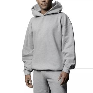 Sweat à capuche épais et épais à épaules tombantes pour hommes Sweat-shirt avec logo personnalisé en éponge française Sweats à capuche teints poids lourd et surdimensionnés - Product Image 4