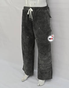 Pantalon personnalisé en éponge française délavé à l'acide pantalon de survêtement évasé uni ample droit large côté rayé cordon de serrage taille large pantalon pour hommes - Product Image 6