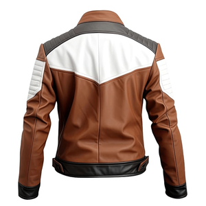 Top Selling Men's Rib Knitted Genuine Sheepskin Leather Classy Motorbike Jackets Smooth Lightweight Motorcycle Jacket For Men - Product Image 4