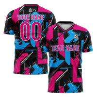 Camisetas de Fútbol Personalizadas con Cuello en V de Poliéster/Nailon, con Nombre de Equipo, Número y Logotipo, para Niños y Adultos, Transpirables