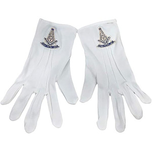 Guantes de mano de algodón blanco personalizados de alta calidad Orden Masónica de la estrella del Este Regalia - Product Image 4