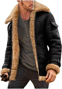Mens Cow Skin Lined Canvas Winter Warm Fur <b>Collar</b> Cuffs Stylish Bomber <b>Jacket</b> Front Customizable - Product Image 3
