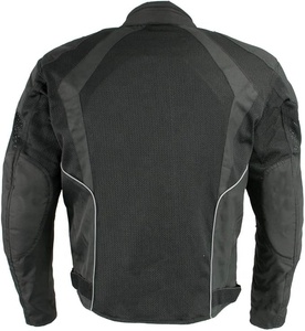 เสื้อแจ็คเก็ตมอเตอร์ไซค์สำหรับผู้ชาย รุ่นพรีเมียม OEM สีดำเคลือบผิว ระบายอากาศได้ดี ไซส์ใหญ่ คอตั้ง ซิปหน้า หนังวัว สำหรับฤดูร้อน - Product Image 2