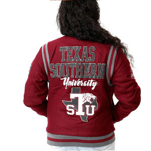 High Quality <b>Wool</b> Cotton <b>Fabric</b> Breathable Winter Girls' Baseball Jacket Custom Logo Printed Lettermen Stand Collar XL Plus Size - Product Image 3