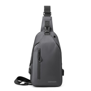 Sac à bandoulière pour homme, imperméable, sac à dos de poitrine, sac à dos léger, décontracté, pour les voyages, avec port USB - Product Image 3