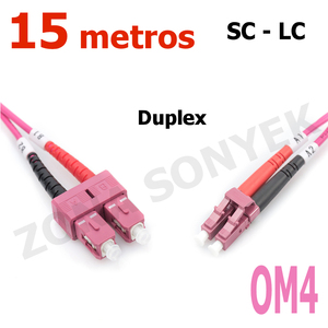 สายแพทช์ไฟเบอร์ออปติก SC-LC OM4 แบบดูเพล็กซ์ 15 เมตร โหมดเดี่ยว G652D สำหรับโทรคมนาคม FTTH - Product Image 1
