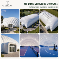 Dôme sportif préfabriqué en membrane PVDF avec câbles en acier, contrôle intelligent de la pression et du climat, arène toutes saisons pour terrains de tennis