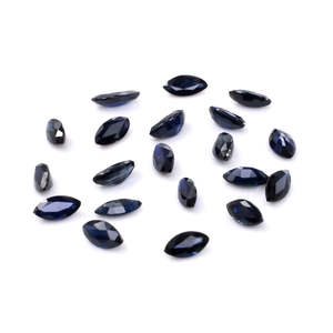 Saphir bleu naturel non traité taille brillant marquise 2x4mm 2.5x5mm, opale aigue-marine facettée calibrée pour la fabrication de bijoux - Product Image 4