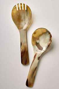 2025 New Arrival <b>Set</b> of 2 Natural Ox & Buffalos Horn Flatware Spoon Premium Natural Horn Spoon - Product Image 2