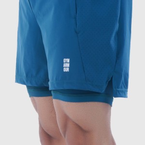 Shorts de basketball Teal Laser Grip 100% polyester avec logos brodés, motif tissé tendance, fermeture à cordon, tailles XS à 5XL - Product Image 5