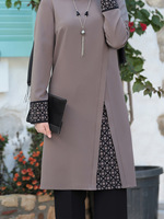 Ensemble Abaya de Mode Musulmane Modeste 2 Pièces Haut et Pantalon Dubaï Turquie Vêtements Islamiques d'Automne