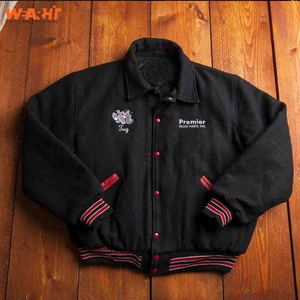 Veste universitaire de créateur OEM pour hommes avec écusson en chenille Vestes universitaires d'hiver en cuir avec broderie de baseball Logo personnalisé - Product Image 1