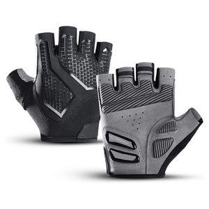 Guantes de ciclismo Unisex de medio Dedo de protección cómoda duraderos con palma acolchada agarre antideslizante tela transpirable para invierno - Product Image 1