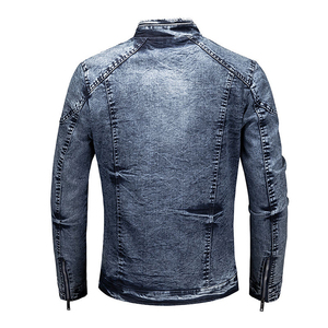 Chaqueta vaquera para hombre, moda de otoño, moda fresca, ropa profesional, Chaquetas vaqueras para hombre, abrigo informal, prendas de vestir, cuello levantado, vaquero - Product Image 1