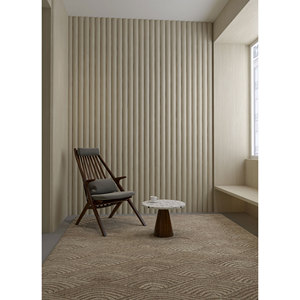 พรมขนสัตว์ทอมือลายเรขาคณิตสีเบจและสีน้ำตาล รุ่น Tahn-03 สำหรับห้องนั่งเล่น ทางเดิน ห้องโถง หรือใช้ในบ้านของวัยรุ่น - Product Image 5