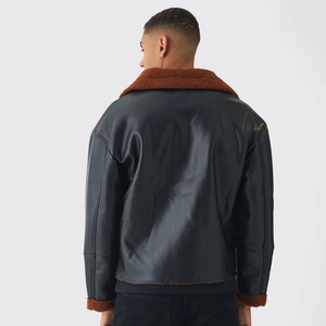 Blousons en cuir pour hommes de haute qualité Hiver 2026, avec logo sur le devant en toile, écologiques, coupe-vent, imperméables, respirants, faits à la main, OEM - Product Image 4