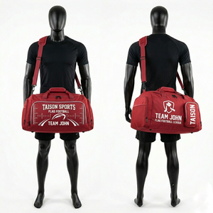 Sac de football américain pour hommes, polyester 600D, 300 GSM, durable, design à panneaux orange et noir, impression par sublimation personnalisée, sac de sport - Product Image 3