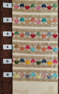 Custom Made Sequins Machine Embroidered <b>Ribbons</b> & Laces in Various Designs & Three Colours for <b>Wedding</b> Dresses - Product Image 6