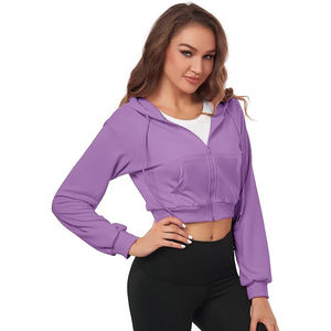 Sweat-shirt décontracté pour femme, haut court sexy à capuche, pull en coton à manches longues, sweat-shirt tendance, coupe confortable - Product Image 3