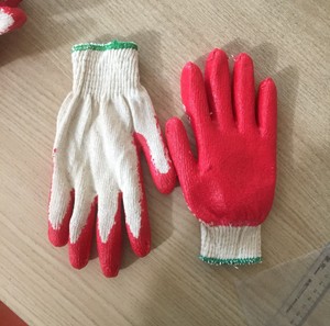 Gants enduits de caoutchouc vietnamiens Anti-Cut Anti-Slip Gants de travail de sécurité Semi-Coating Réutilisable Latex Coton pour la protection des mains - Product Image 5