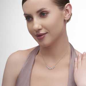 Elegante Collar Minimalista con Diamante de Corona de 2.92 Ct para Mujer en Oro Blanco de 14K, Joyería Cultivada en Laboratorio - Product Image 3