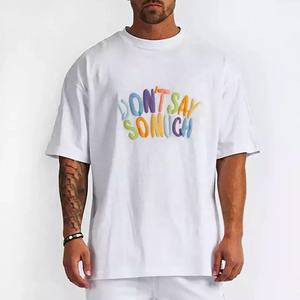 100% algodón Camisetas cuello redondo para hombres personalizado impreso Puff 3D tendencias gráficas diseño en blanco Elegante ropa de calle Jersey camiseta - Product Image 4