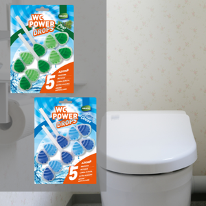 WC Power Drops Solid 2x55g Ocean Pine Désodorisant WC 30-50% Ingrédient Actif Offre des Senteurs Fraîches Doubles Élimine les Odeurs en Continu - Product Image 4