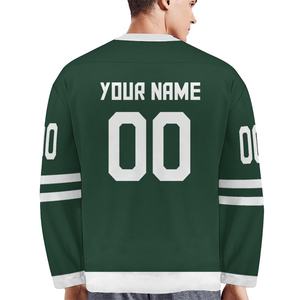 Camiseta de hockey sobre hielo de poliéster 100% de alta calidad, impresión por sublimación, logotipo bordado, camiseta de hockey sobre hielo personalizada, transpirable 2025 - Product Image 2